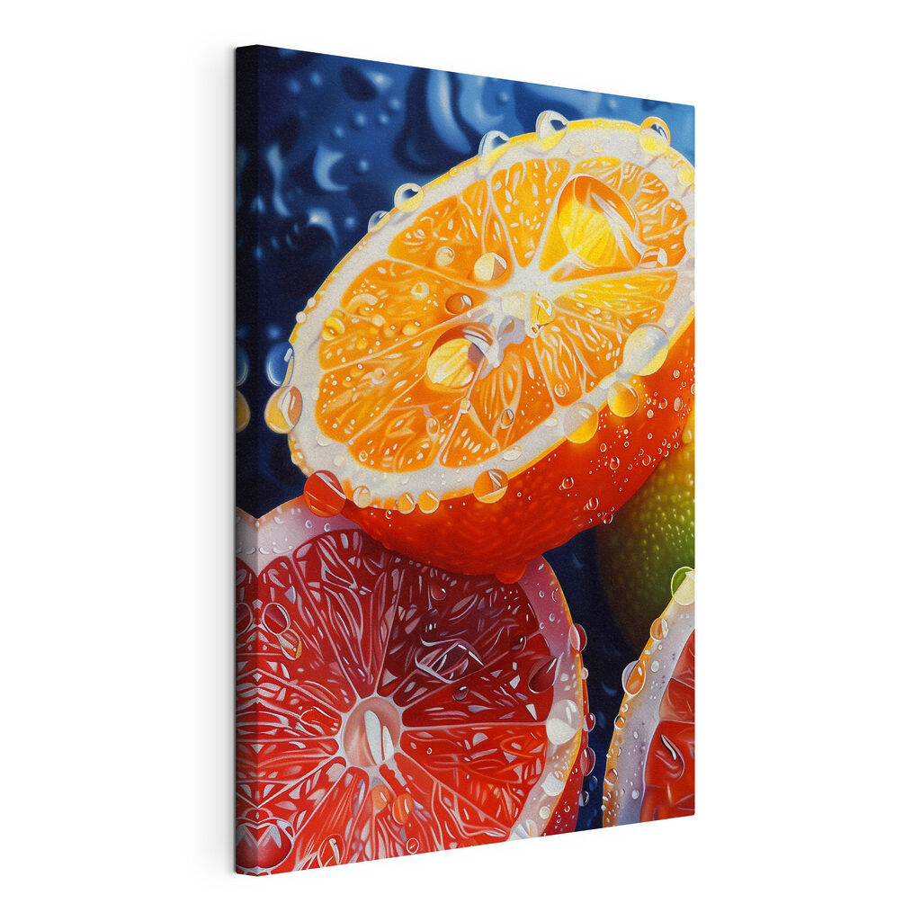 Fresh citrus slices with dew drops Fresh citrus slices with dew drops