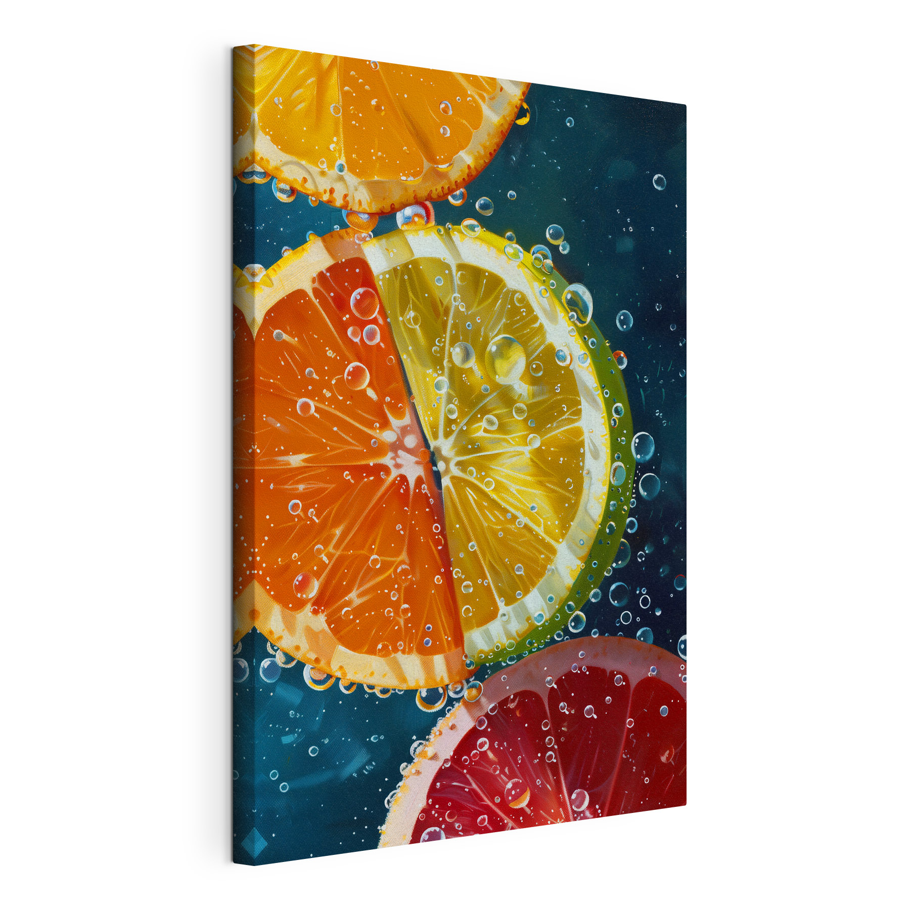 Citrus slices dancing in bubbles Citrus slices dancing in bubbles