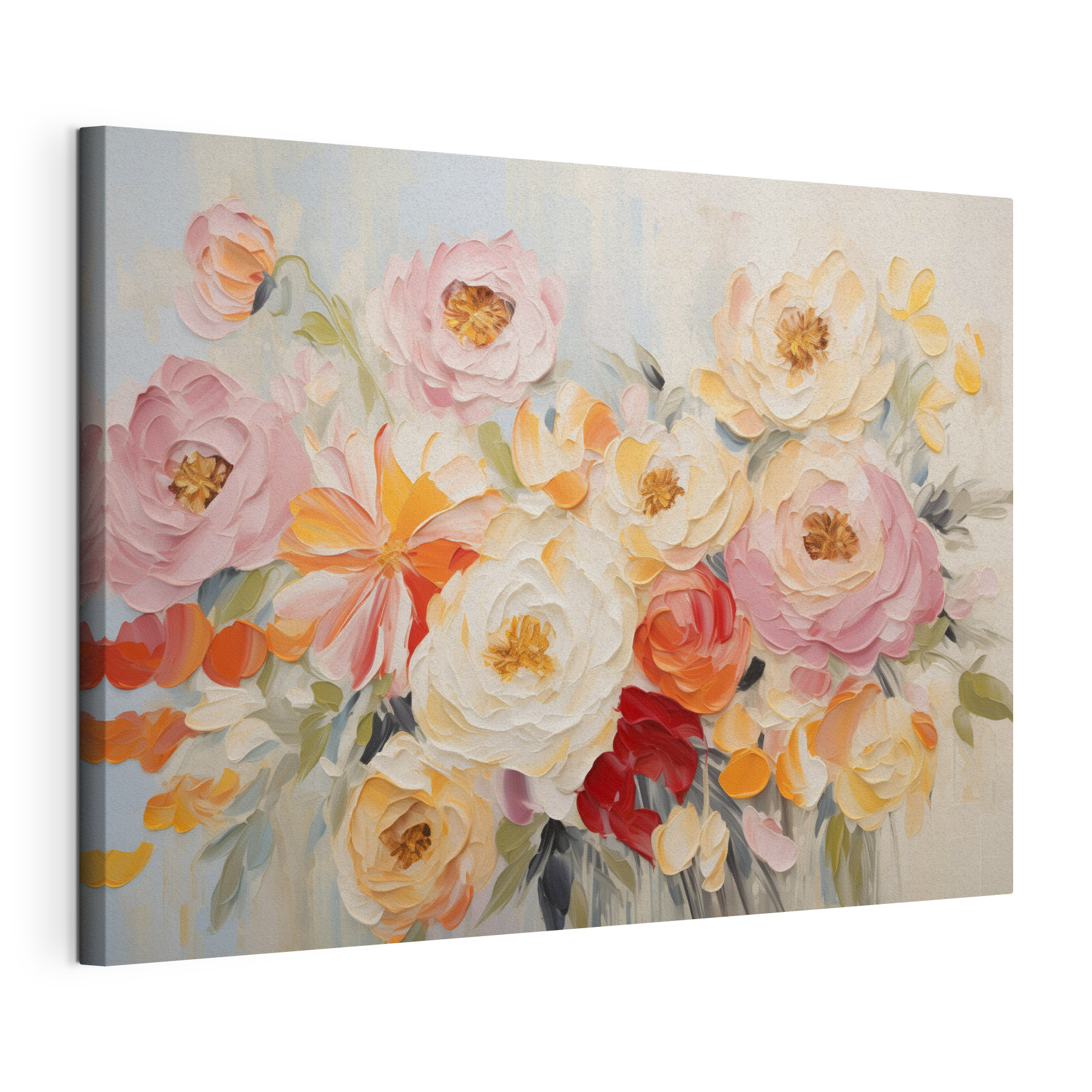 A painting of flowers on a white background A painting of flowers on a white background
