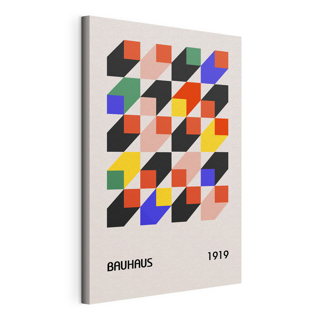 A colorful squares and triangles