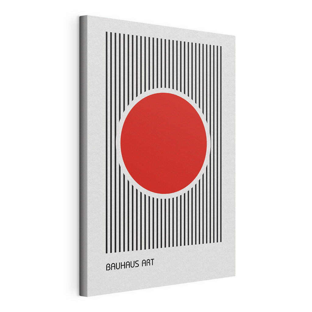 A red circle with black lines