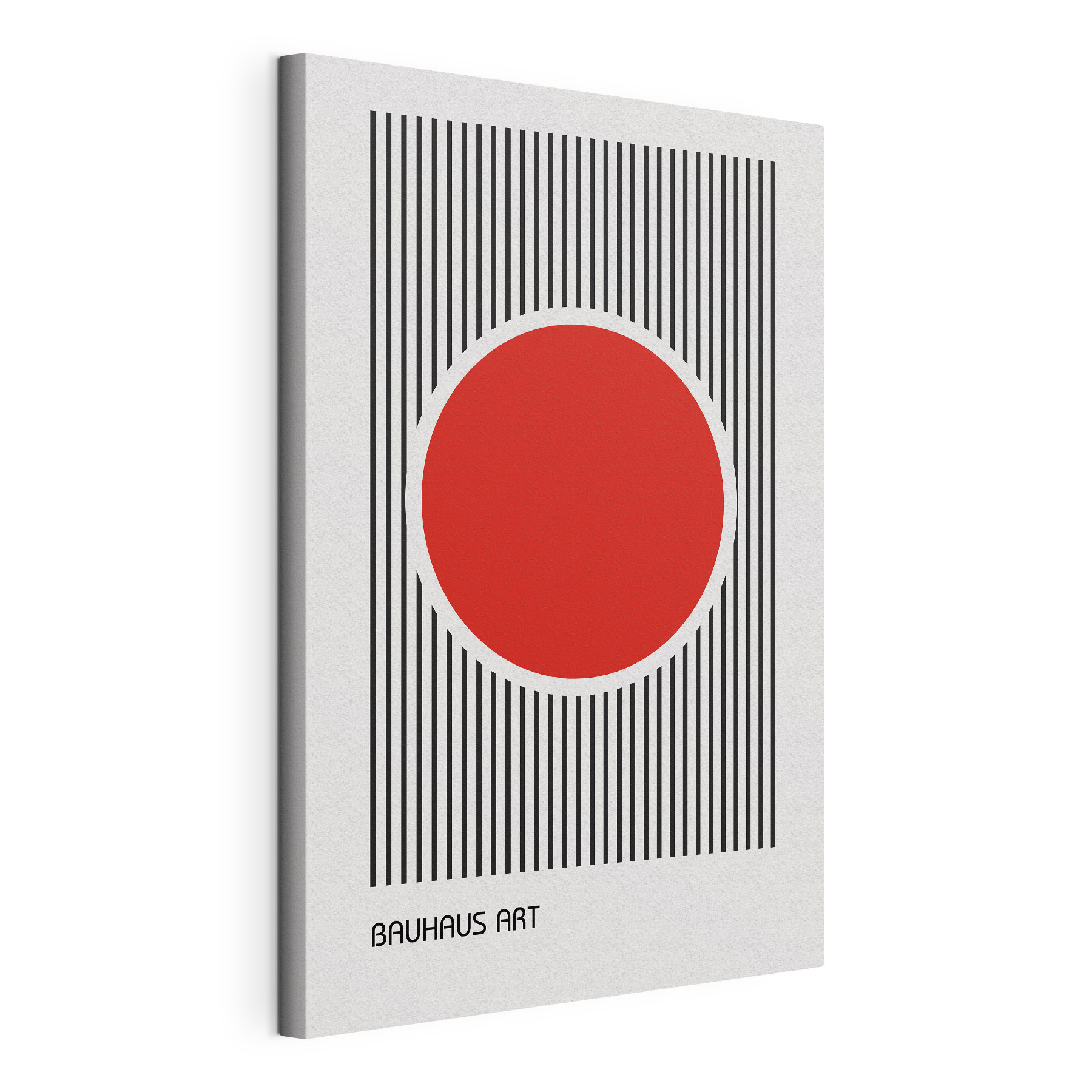 A red circle with black lines