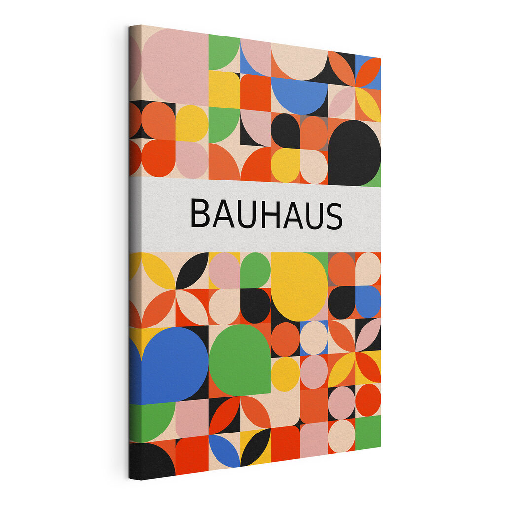A colorful pattern with black text