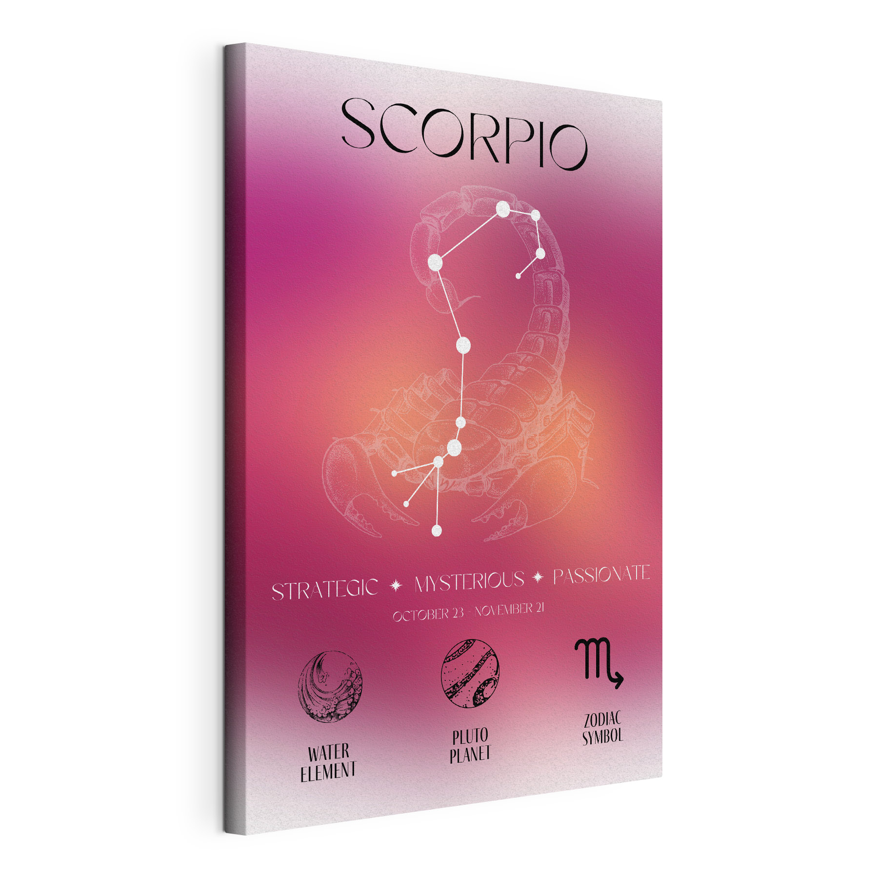 A zodiac sign with a scorpion and stars A zodiac sign with a scorpion and stars