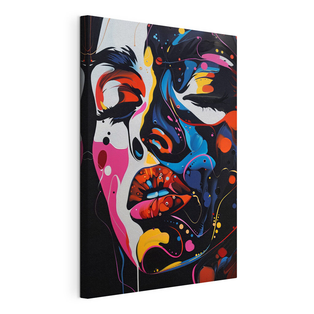 A painting of a woman's face A painting of a woman's face