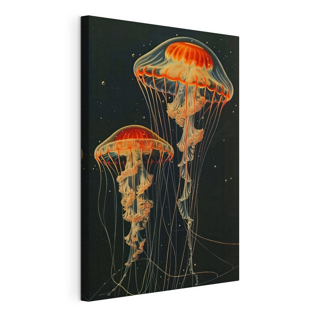 A group of jellyfish in the dark A group of jellyfish in the dark