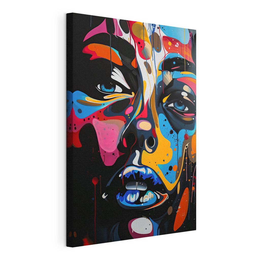 A painting of a woman's face A painting of a woman's face