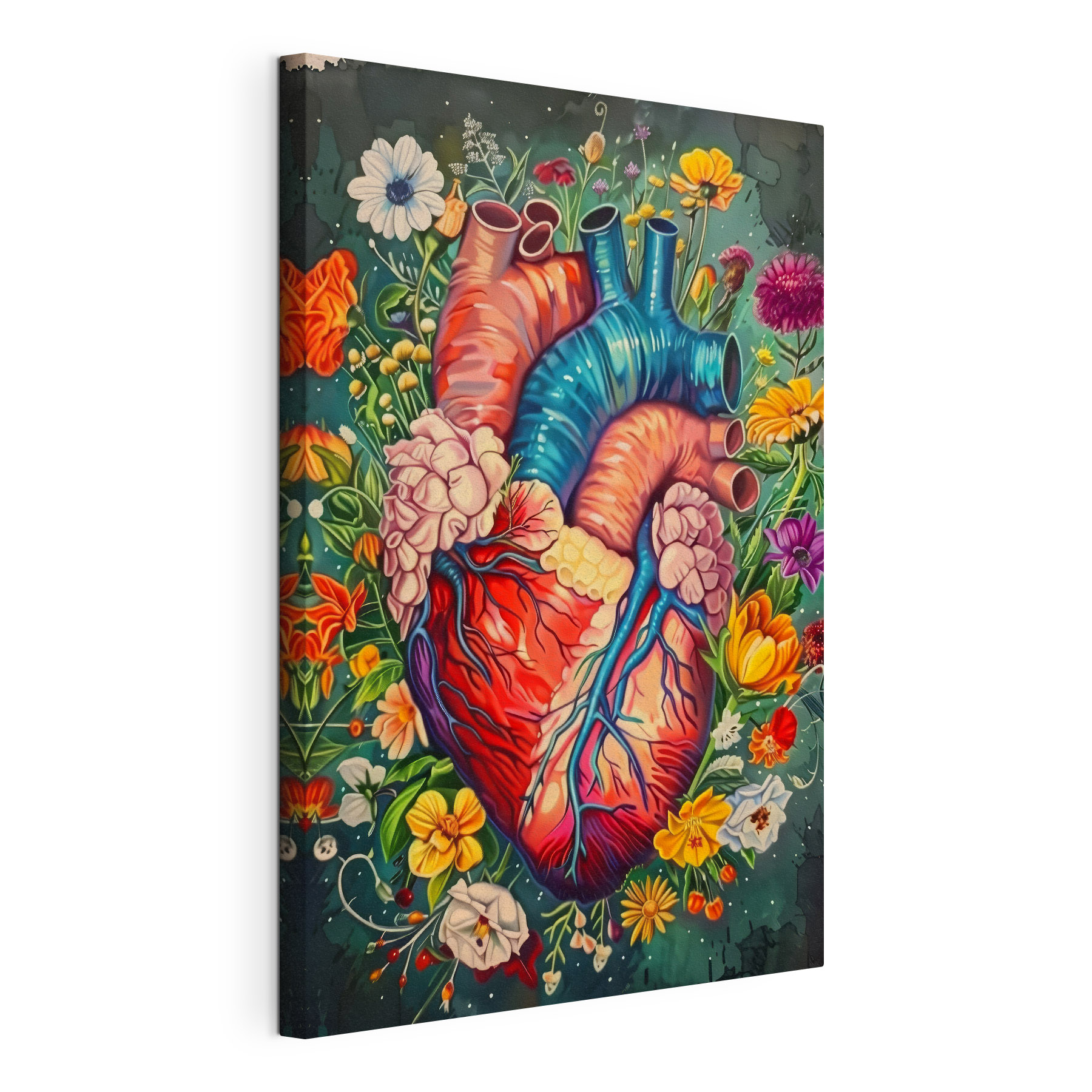 A colorful heart with flowers