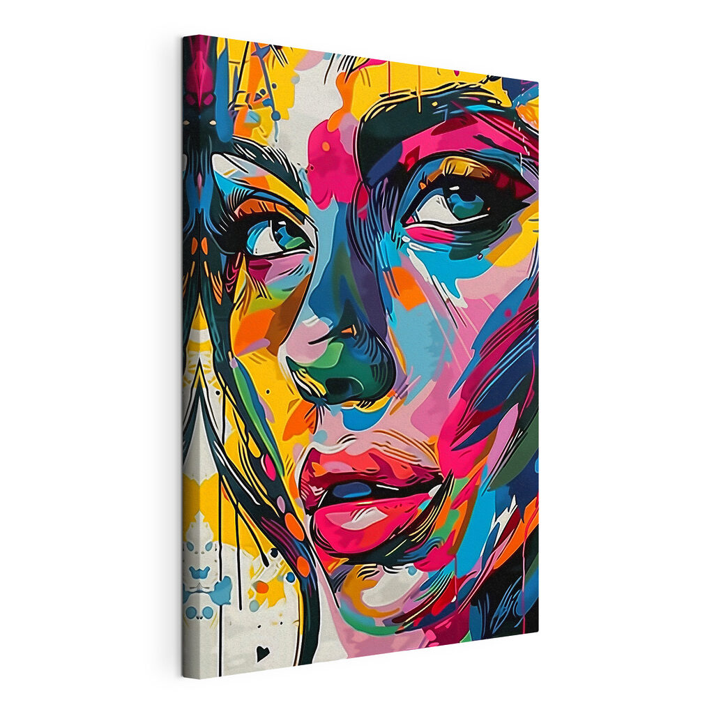 A colorful face of a woman