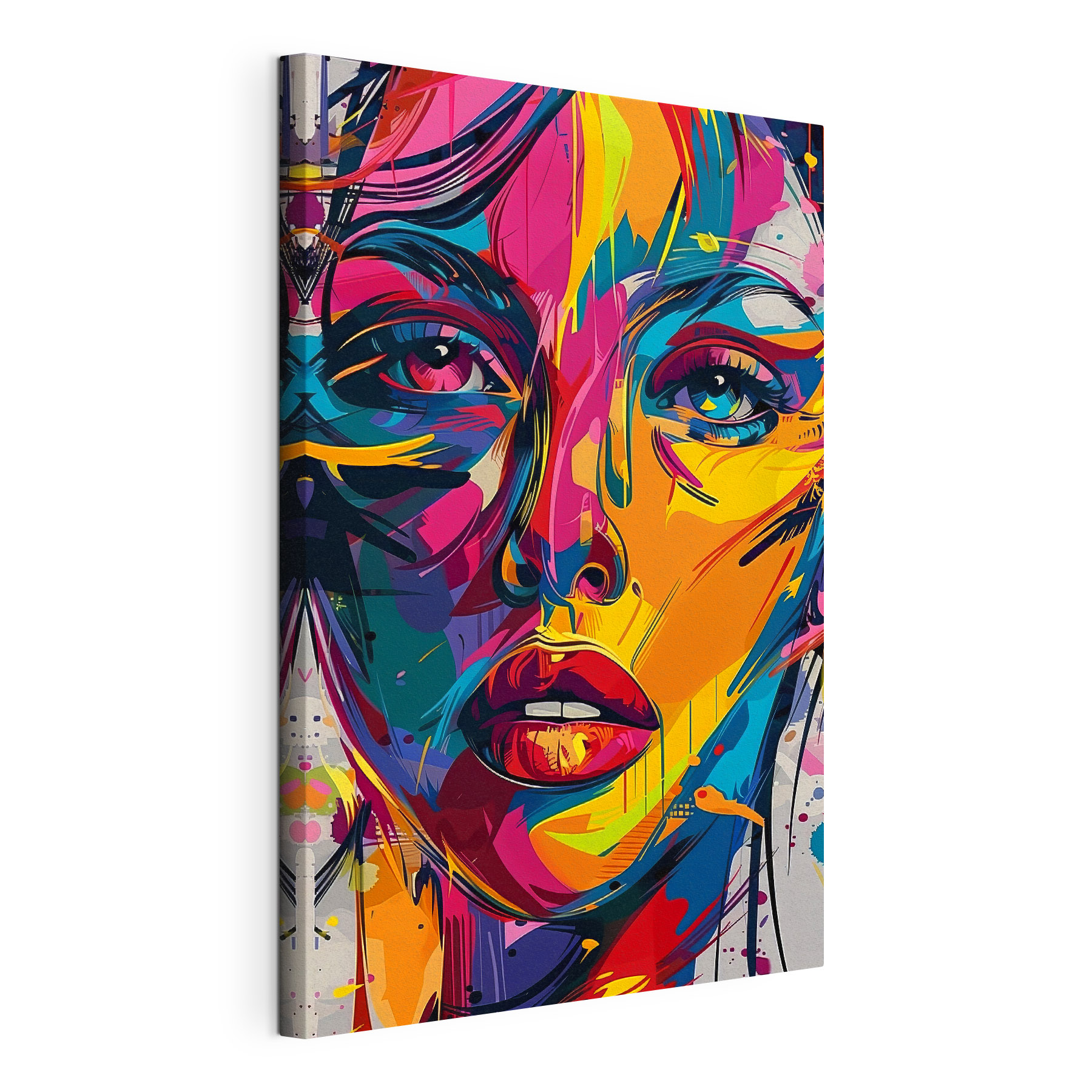 A colorful face of a woman