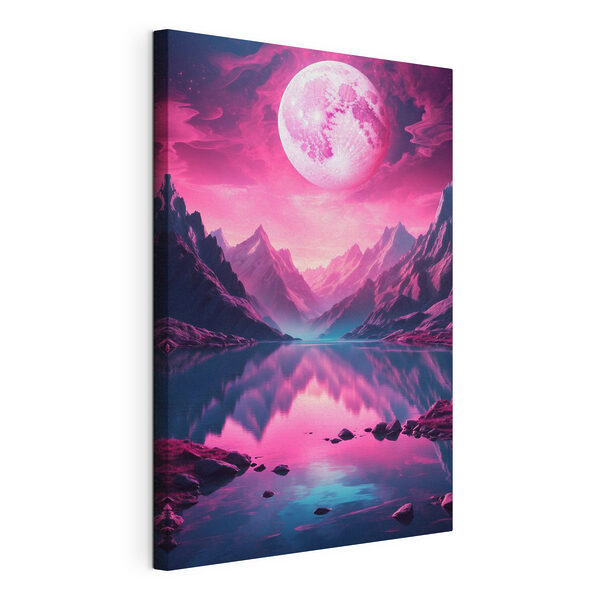 Quadri Quadri Luna rosa su un lago di montagna (COD: s39361)