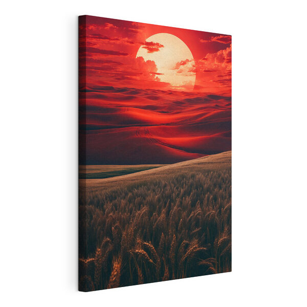 Quadri Quadri Campo di grano sotto un cielo rosso (COD: s39379)