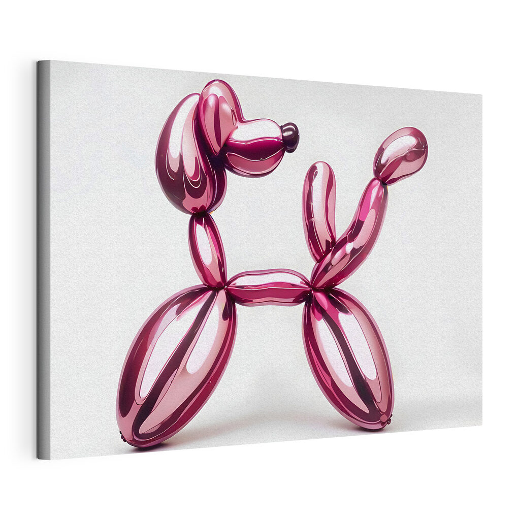Balloon dog made of pink balloons Balloon dog made of pink balloons