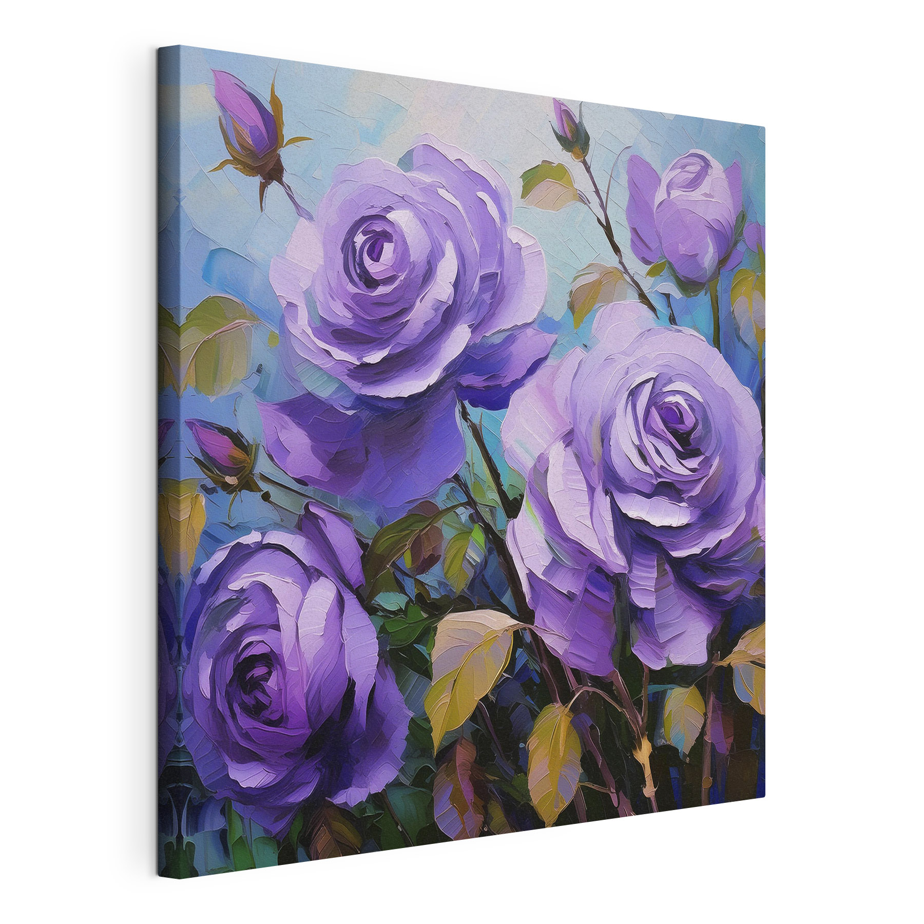 A painting of purple roses A painting of purple roses