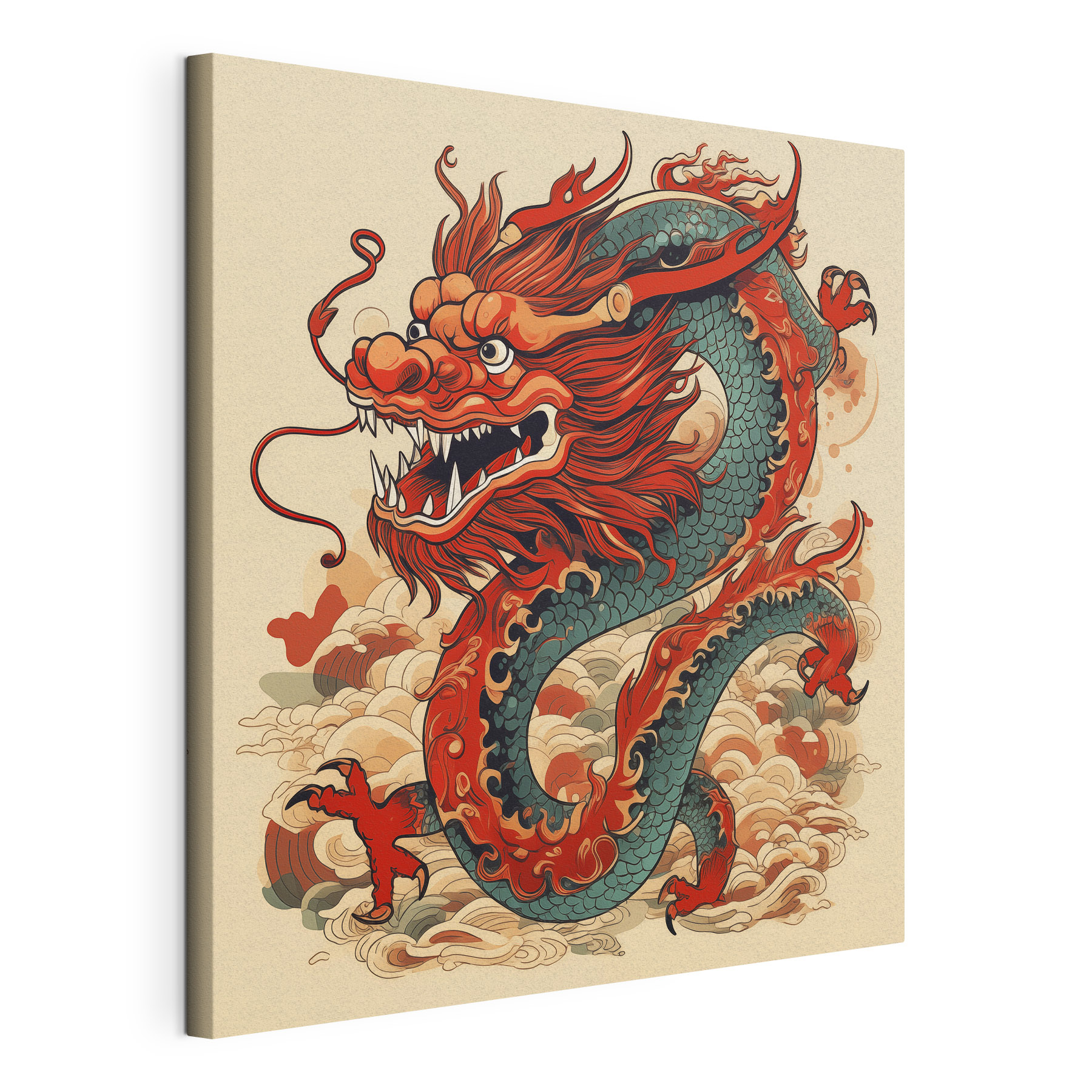 A dragon with a long tail A dragon with a long tail