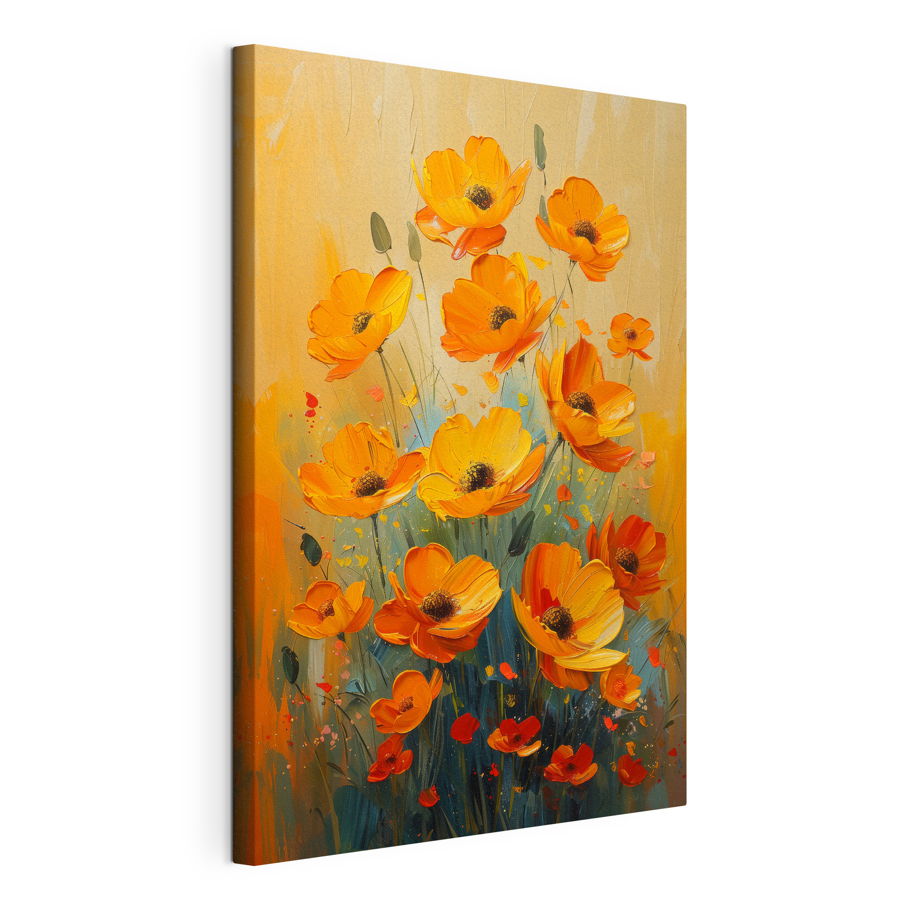 Painting of flowers on a canvas Painting of flowers on a canvas