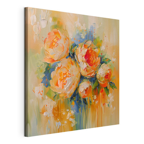 Quadri Dipinto di fiori su sfondo bianco