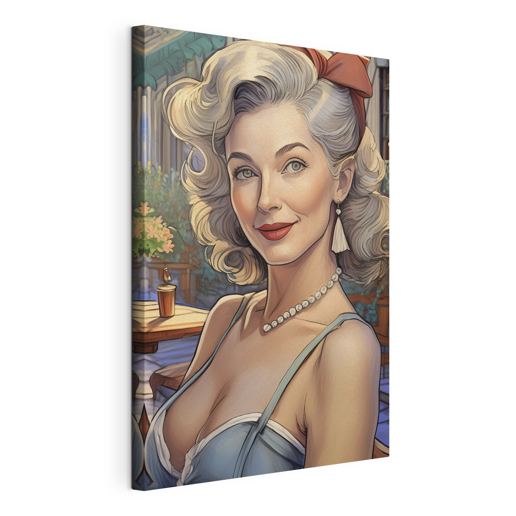 Woman with curly hair and a necklace Woman with curly hair and a necklace