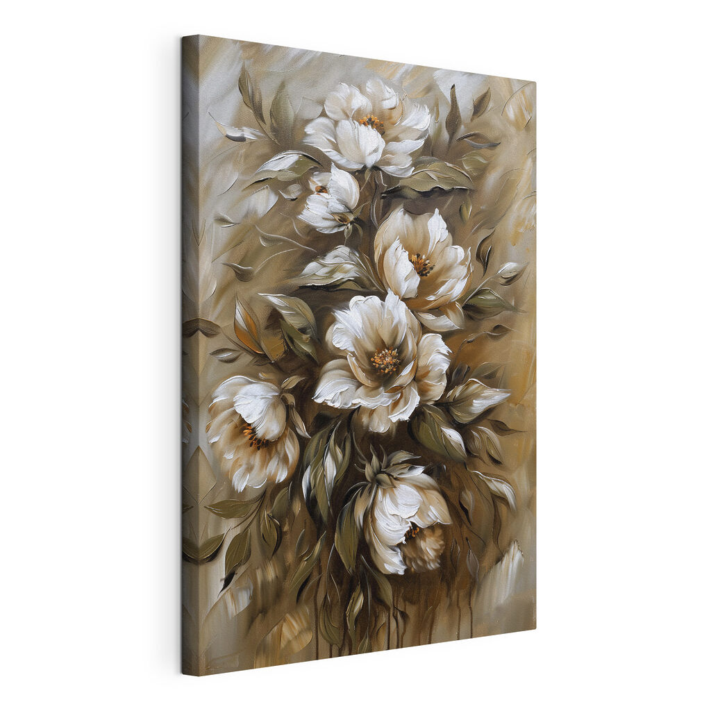 Painting of flowers and leaves