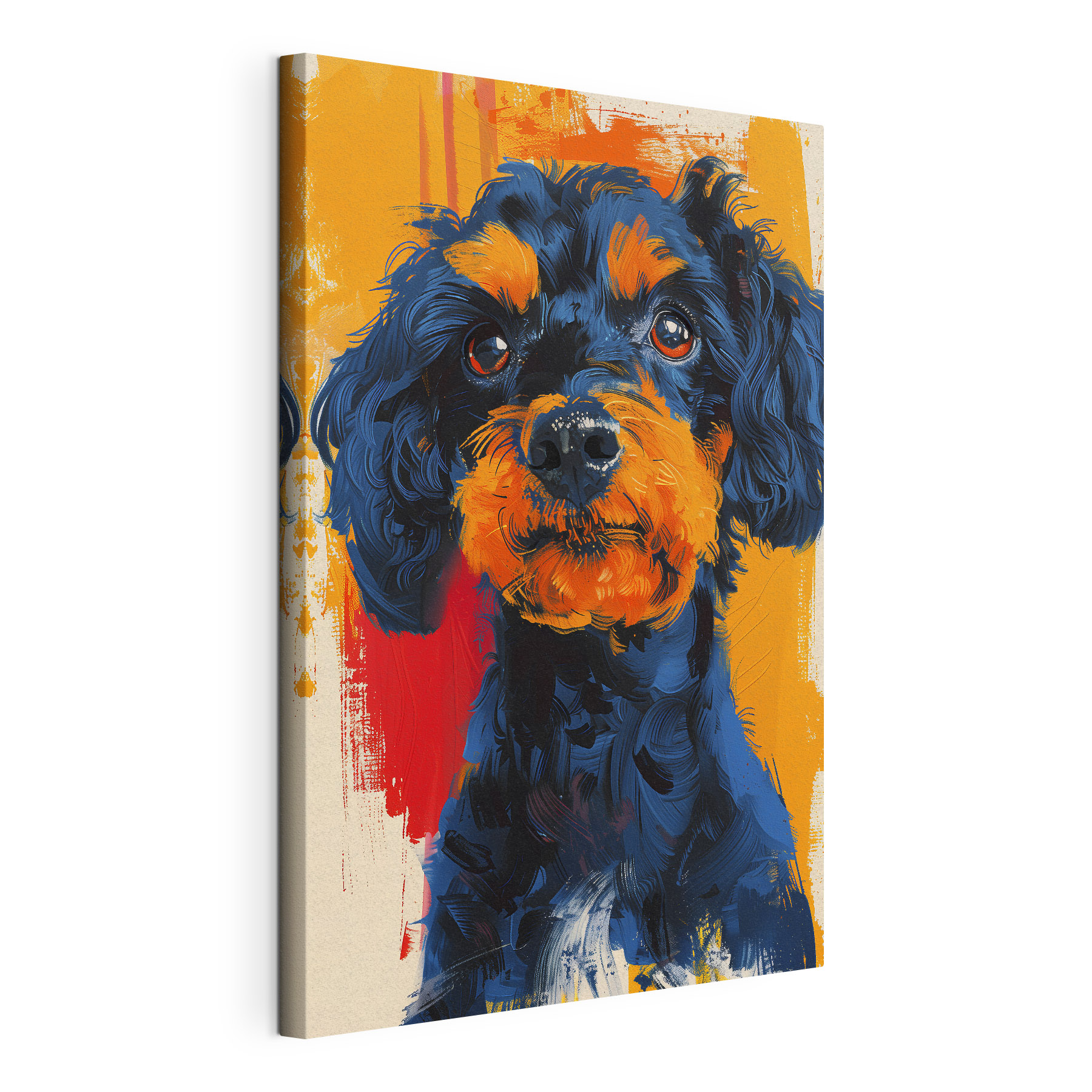 Vibrant portrait of a curious dog