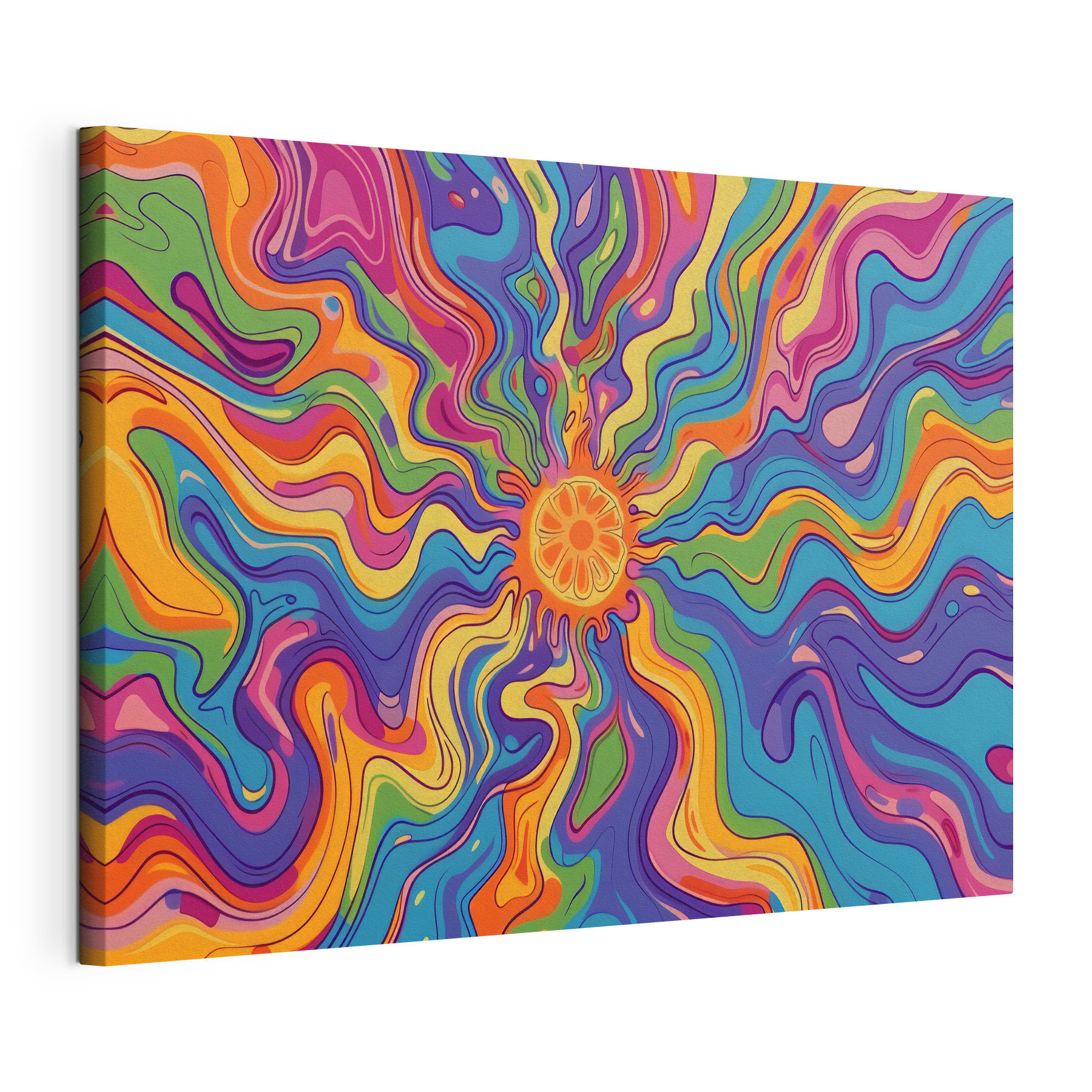 Colorful swirly pattern with a sun Colorful swirly pattern with a sun