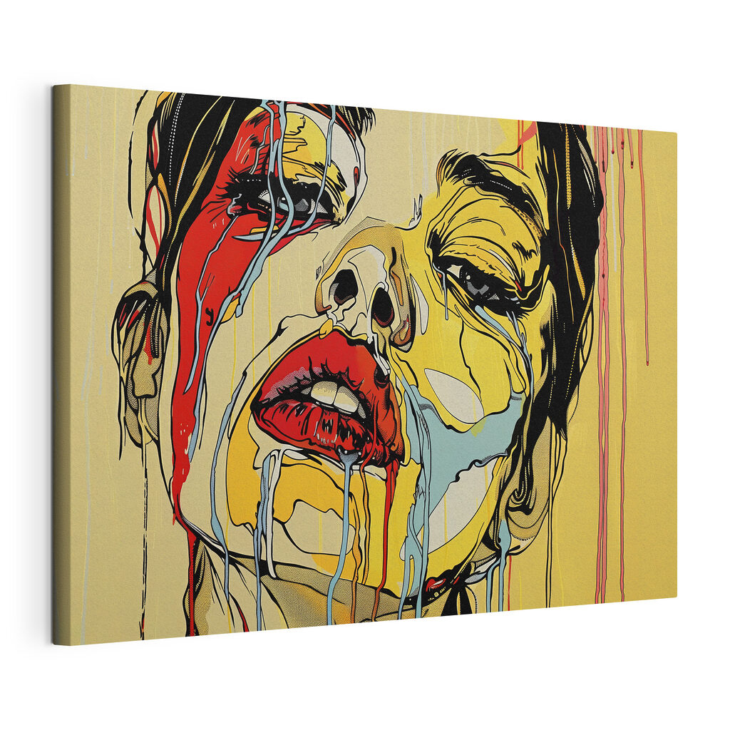 Painting of a woman crying Painting of a woman crying
