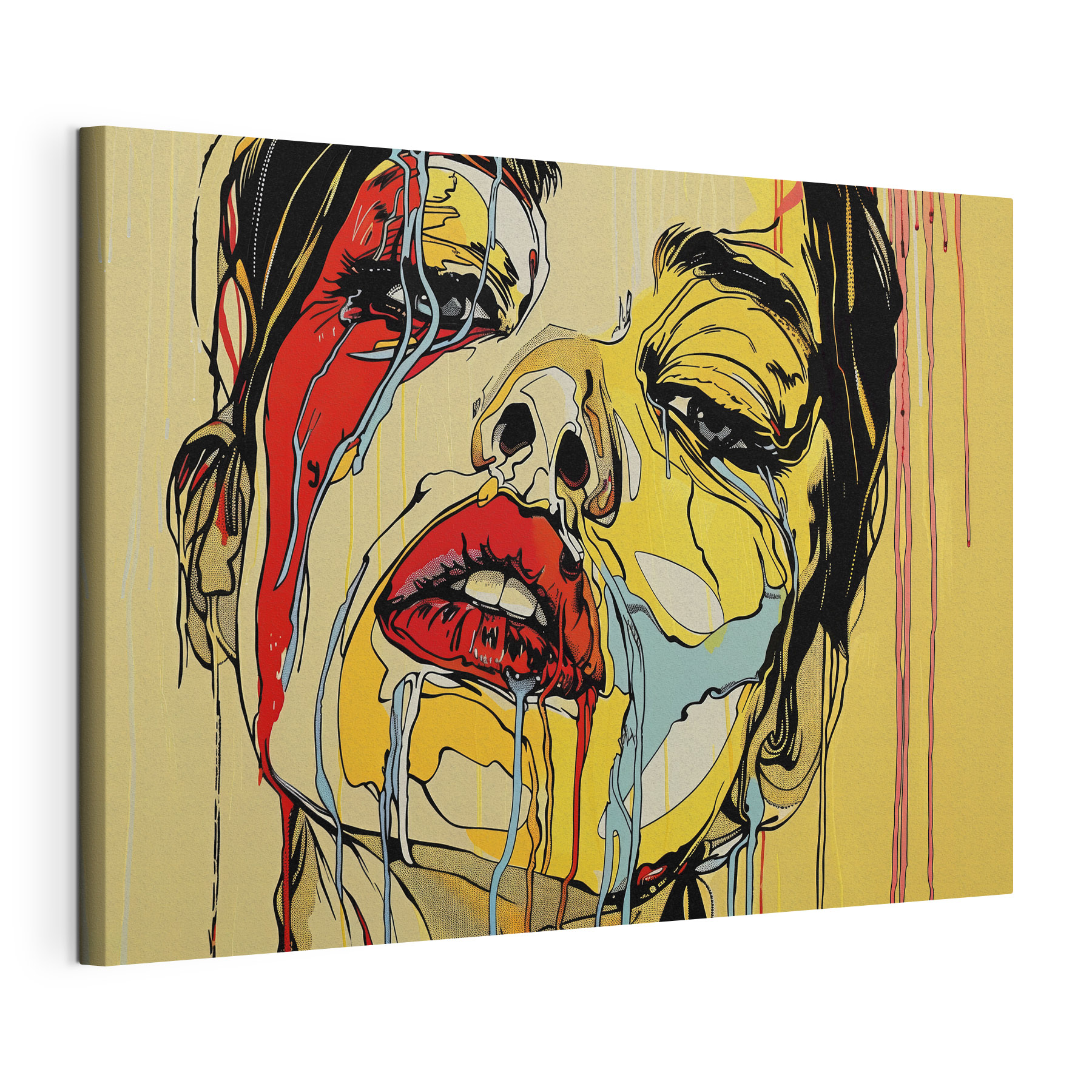 Painting of a woman crying Painting of a woman crying