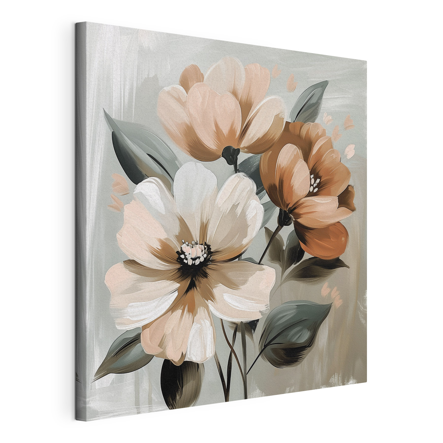 Painting of flowers on a grey background