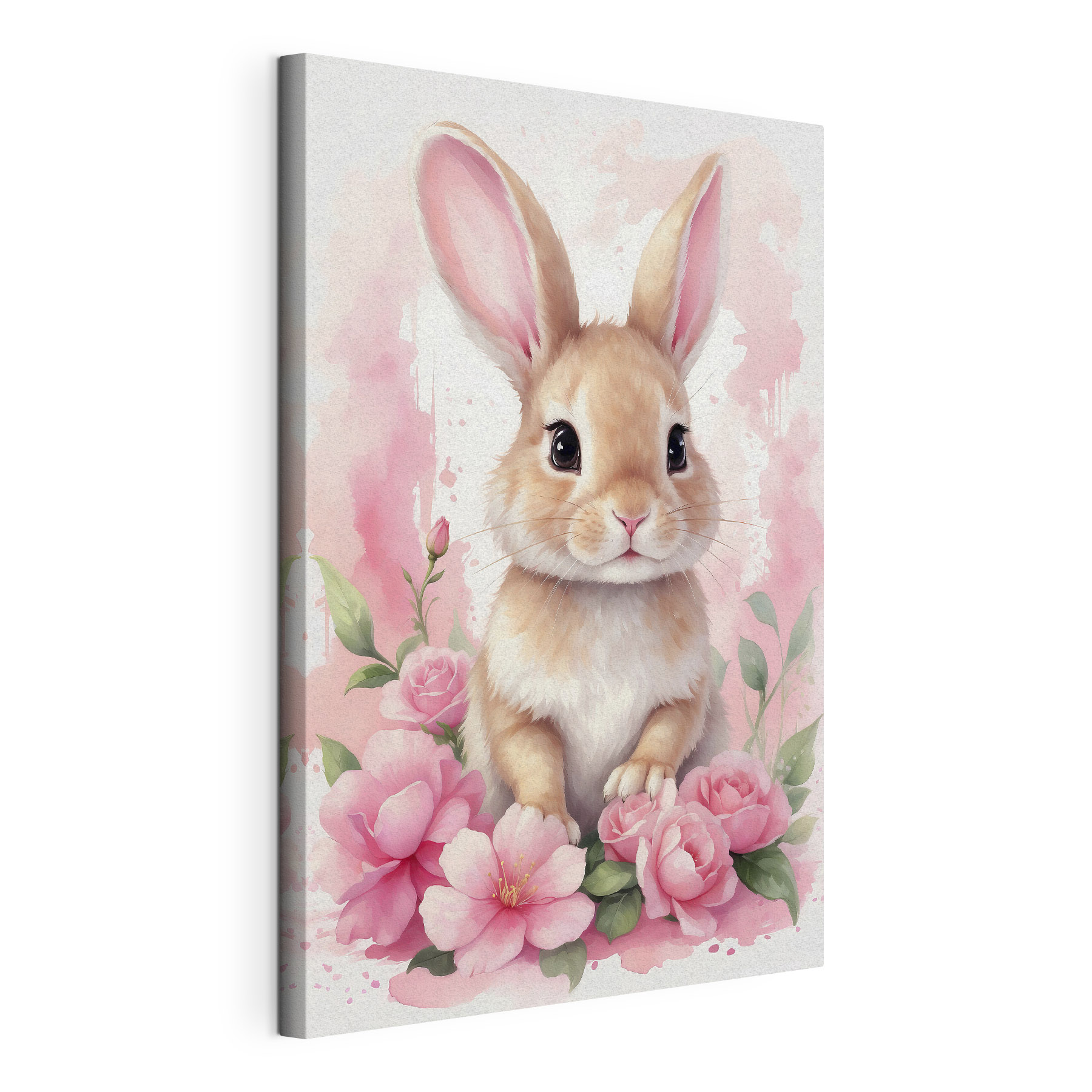 Rabbit with pink flowers Rabbit with pink flowers