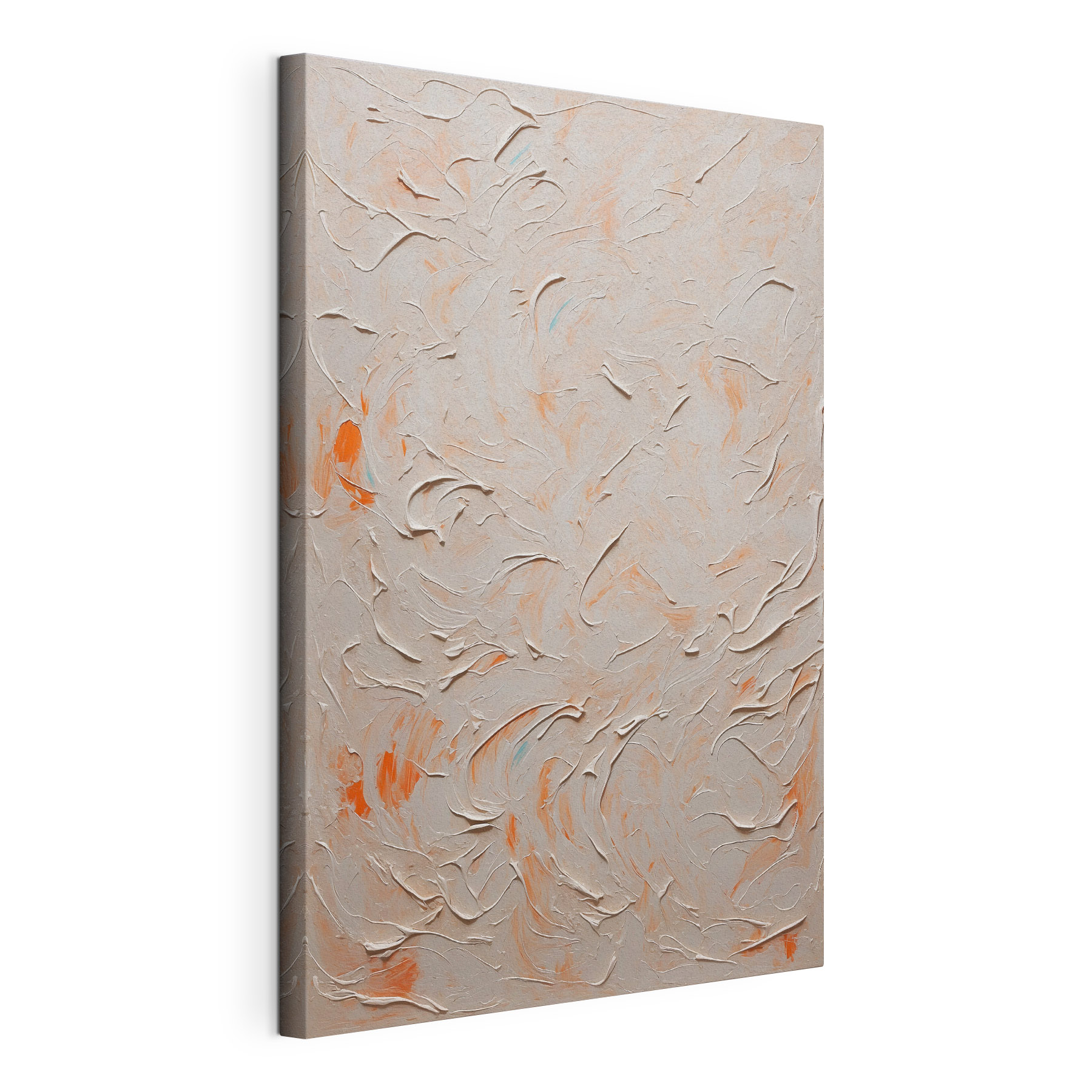 White and orange paint on a white surface White and orange paint on a white surface