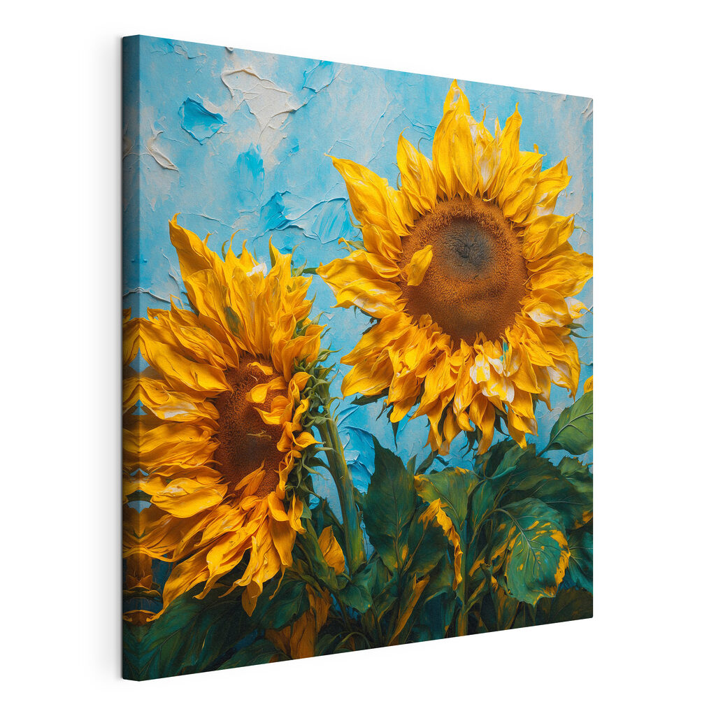 Sunflowers basking in bright blue Sunflowers basking in bright blue