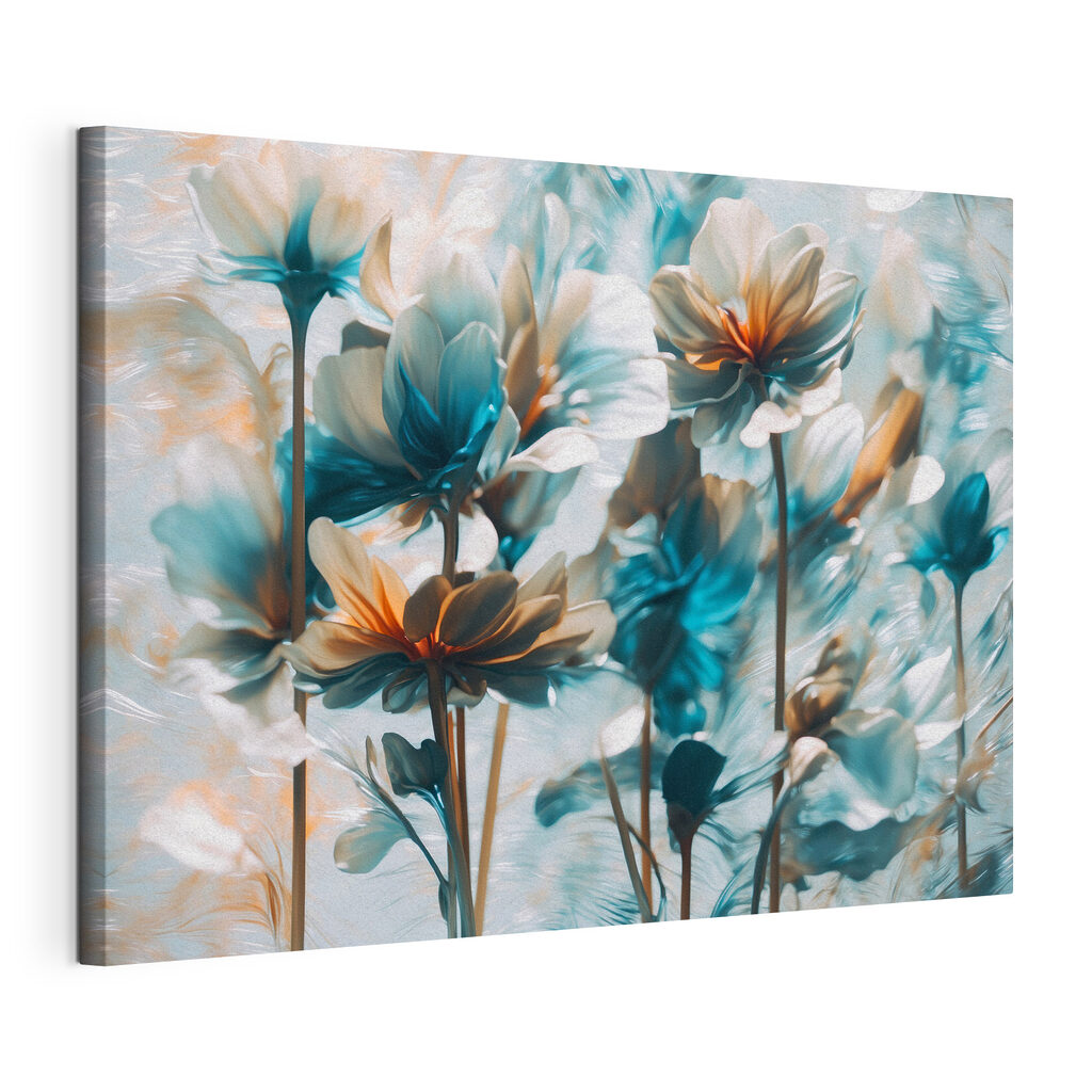 Group of flowers with blue and white petals