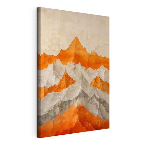 Quadri Dipinto raffigurante montagne nei toni dell'arancione e del bianco (COD: s39629) Quadri Quadri Dipinto raffigurante montagne nei toni dell'arancione e del bianco (COD: s39629)