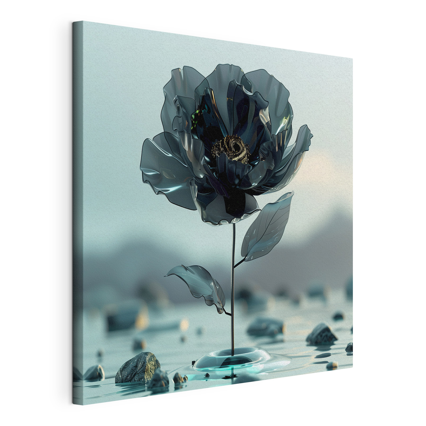 Black flower in water Black flower in water