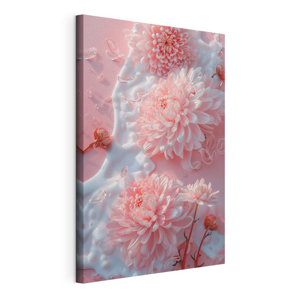 Group of pink flowers on a pink surface Group of pink flowers on a pink surface