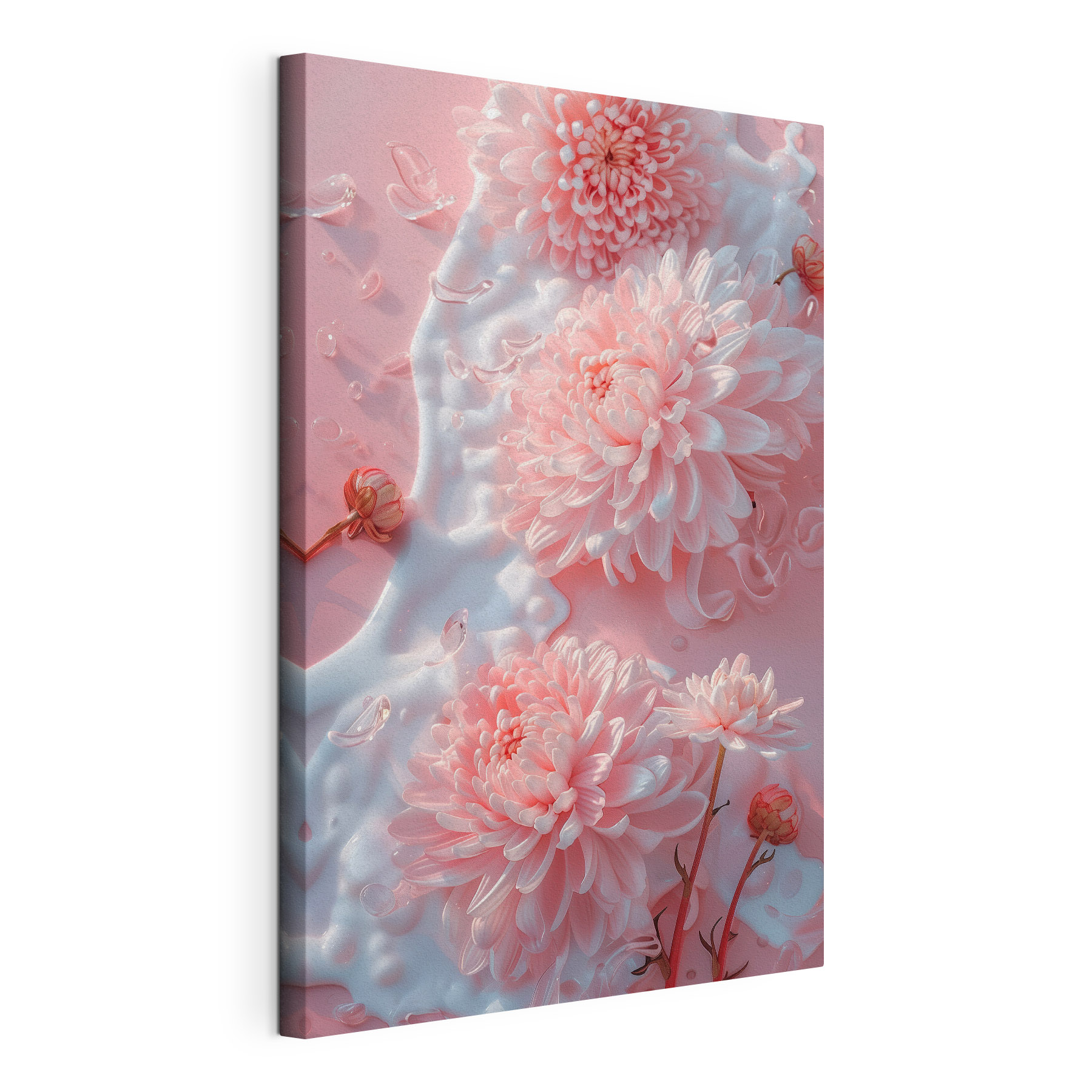 Group of pink flowers on a pink surface Group of pink flowers on a pink surface