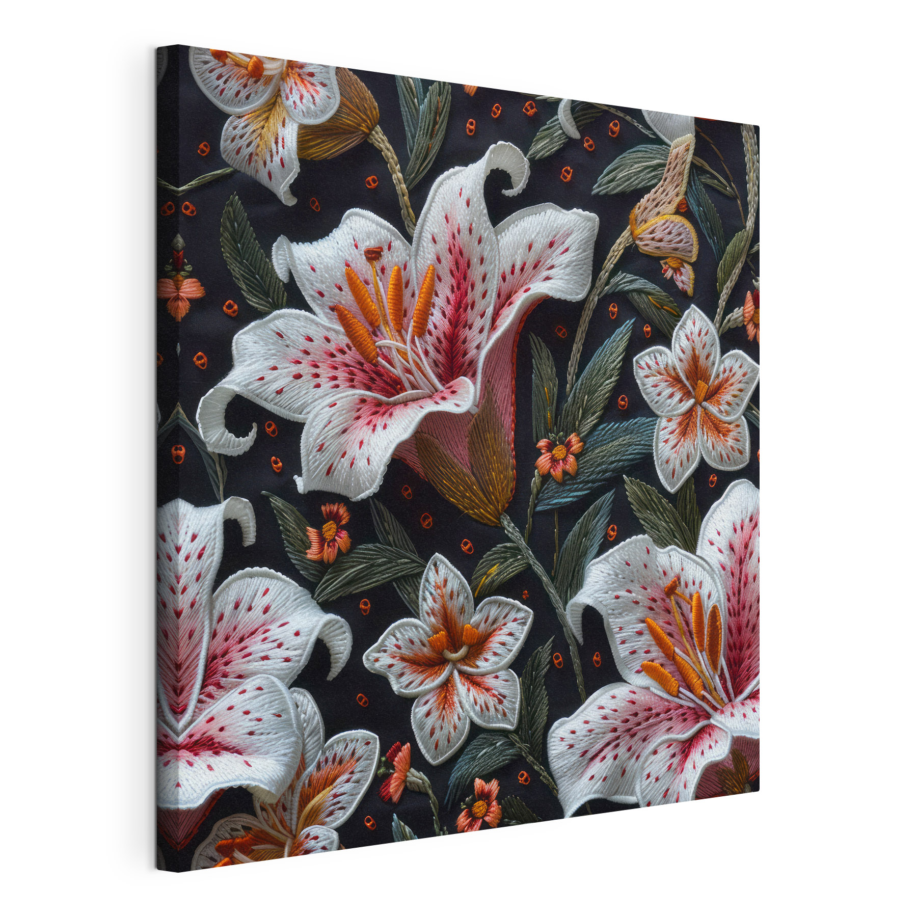 Vibrant florals beautifully embroidered together Vibrant florals beautifully embroidered together