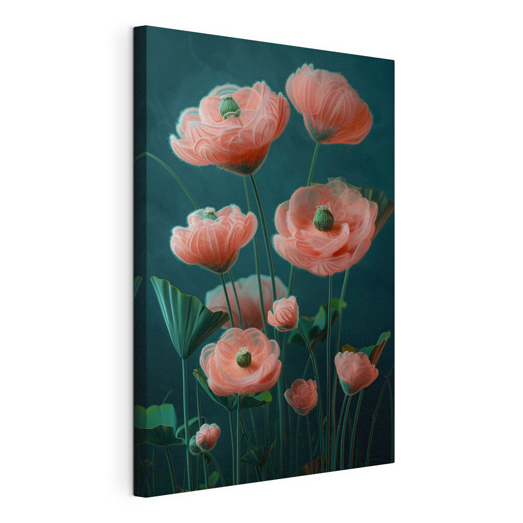 Delicate blooms in soft coral hues Delicate blooms in soft coral hues
