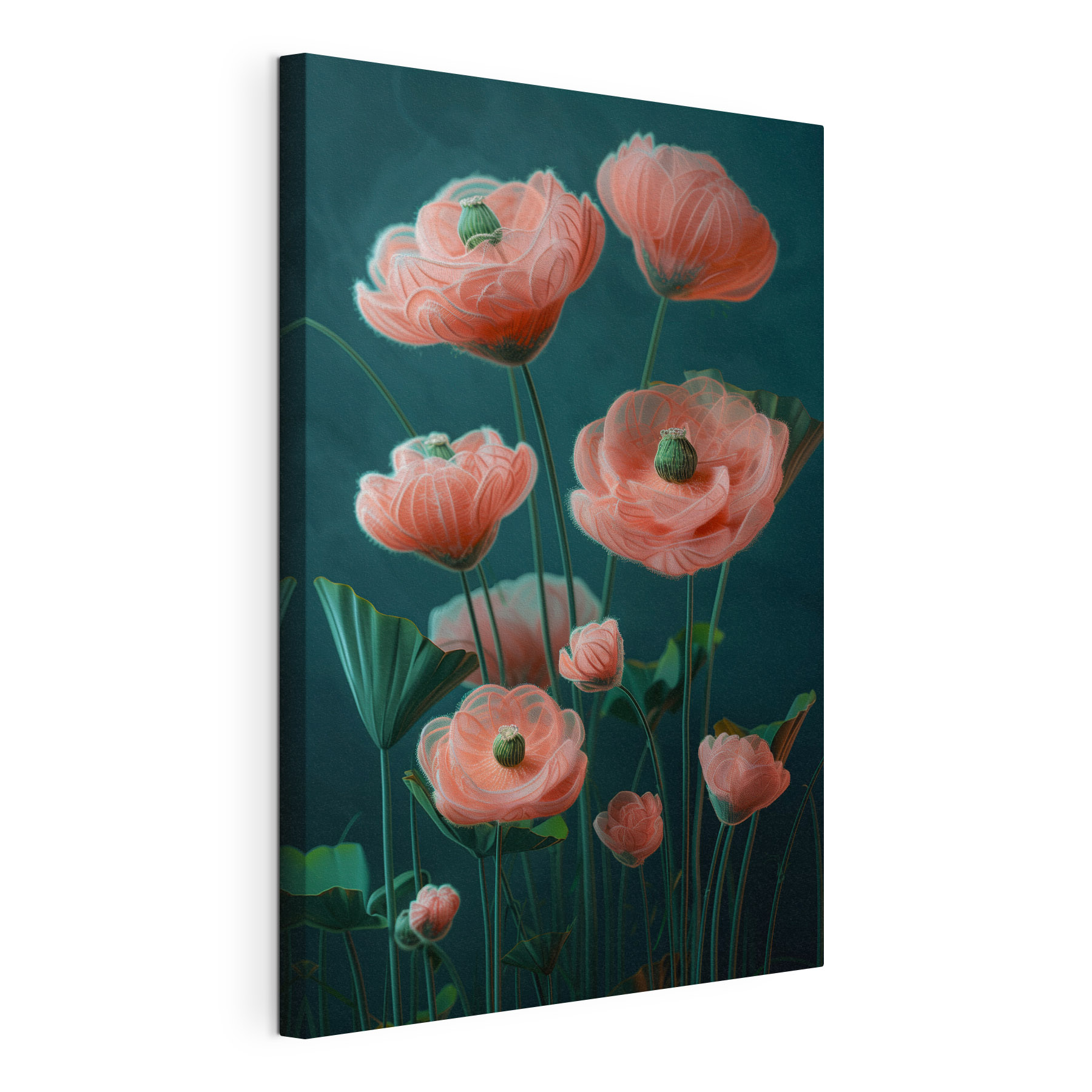 Delicate blooms in soft coral hues Delicate blooms in soft coral hues