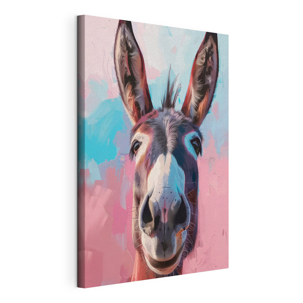 Happy donkey with colorful background
