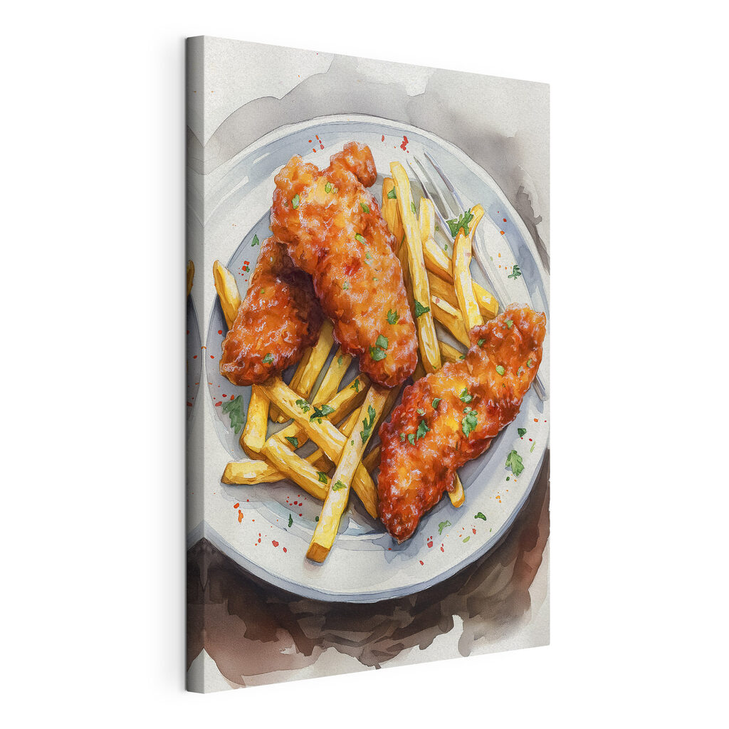 Plate of chicken wings and fries Plate of chicken wings and fries