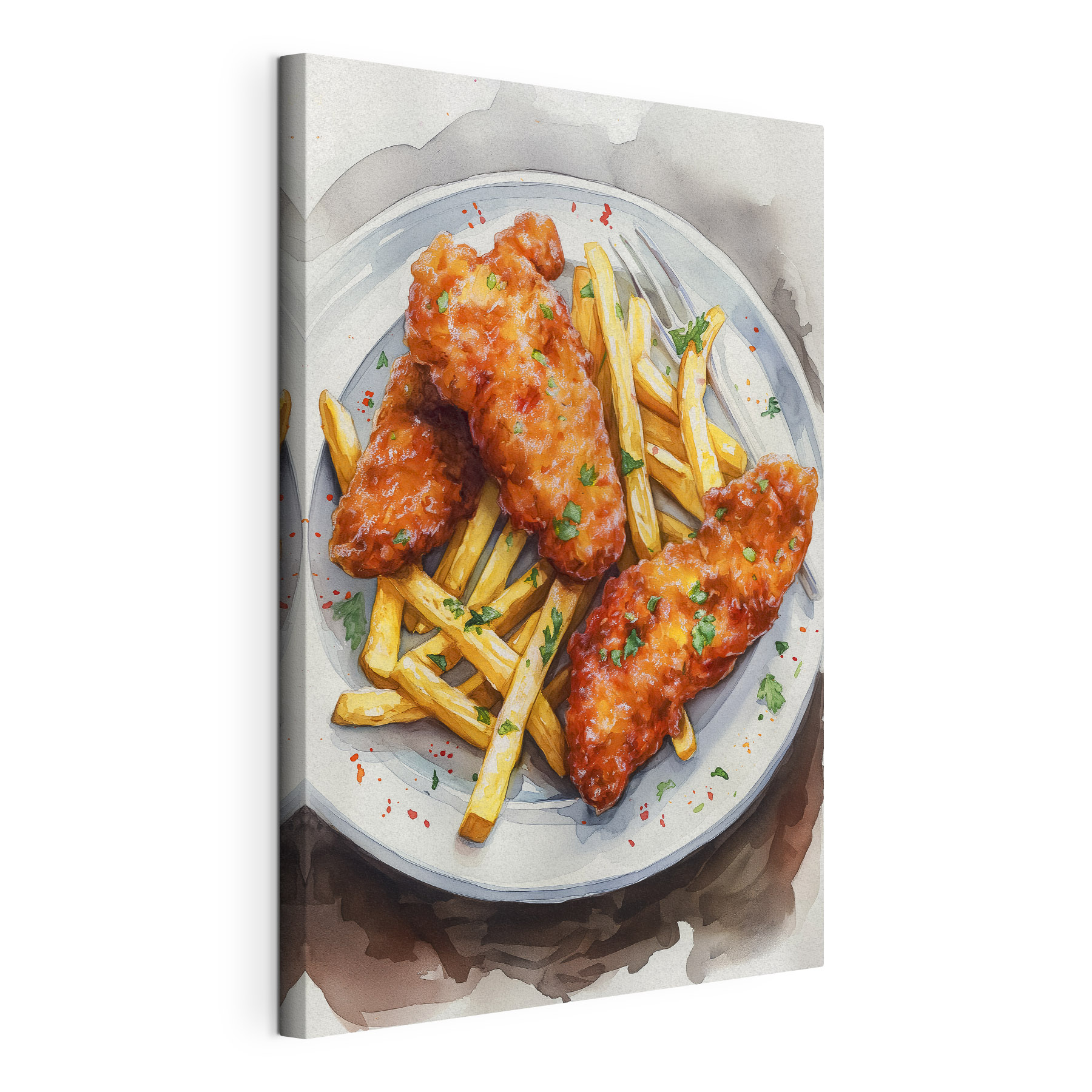 Plate of chicken wings and fries Plate of chicken wings and fries