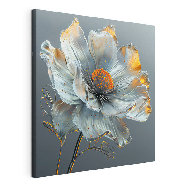 Fiore metallico con riflessi arancioni Quadri Fiore metallico con riflessi arancioni