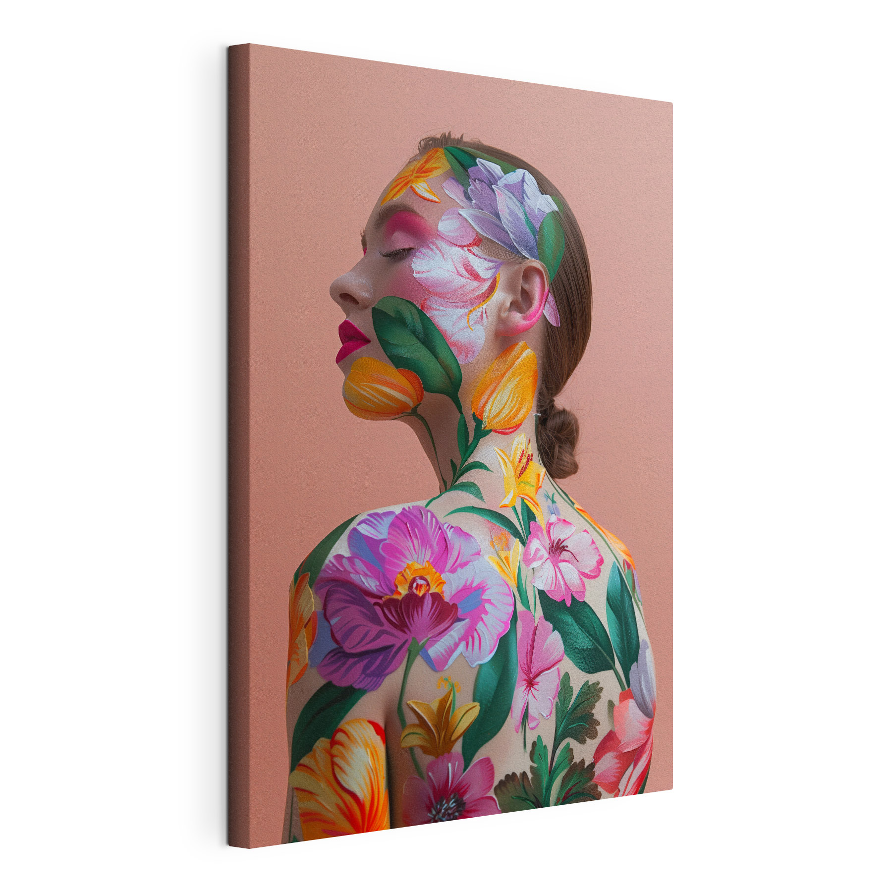 Woman with flowers on her body Woman with flowers on her body