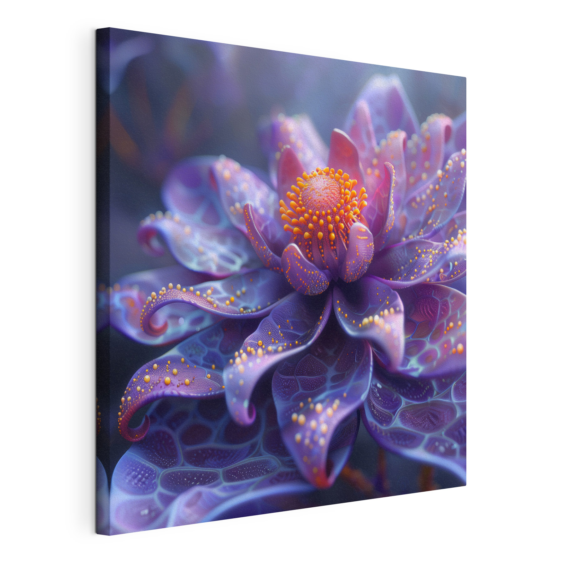 Purple flower with orange dots