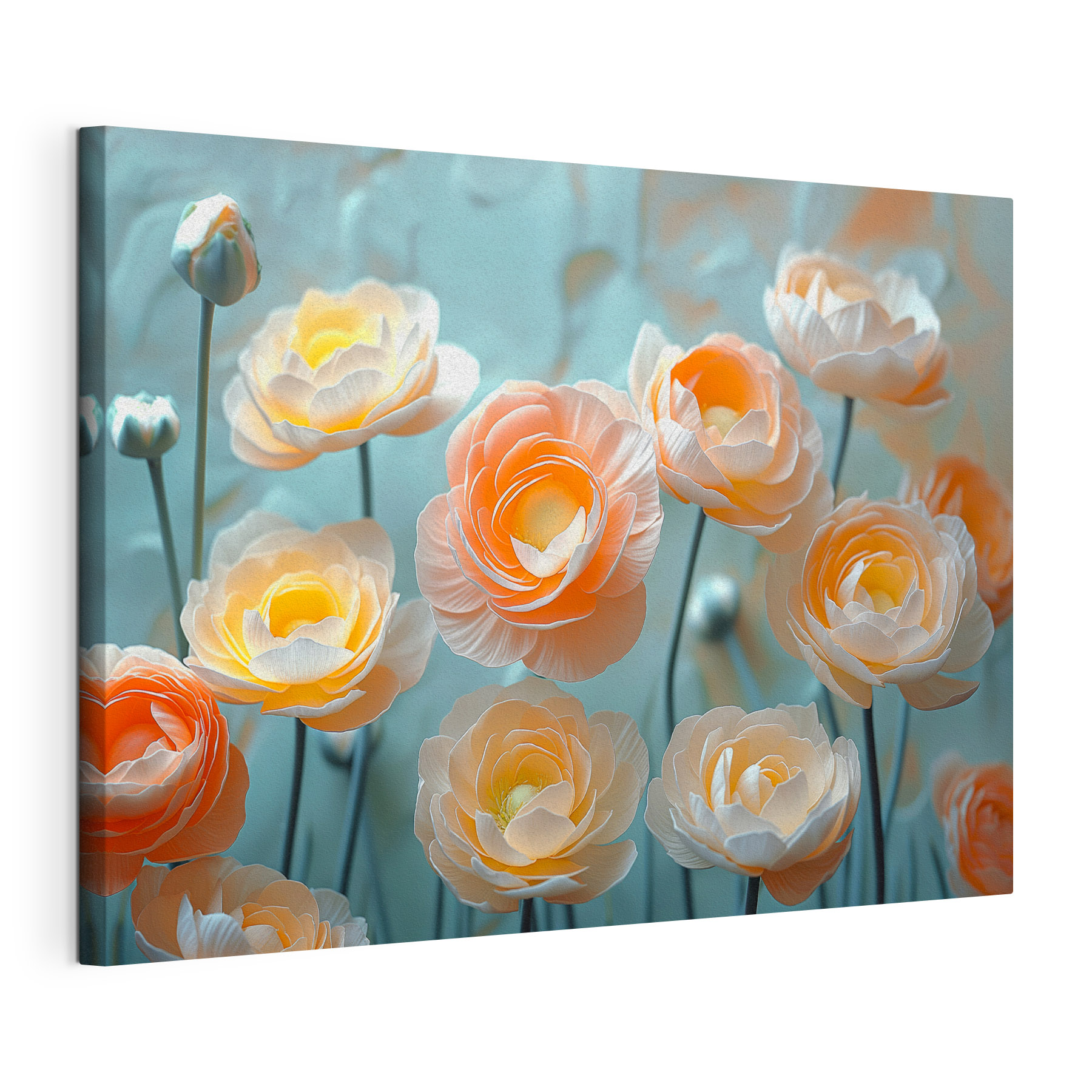 Group of white and orange flowers Group of white and orange flowers