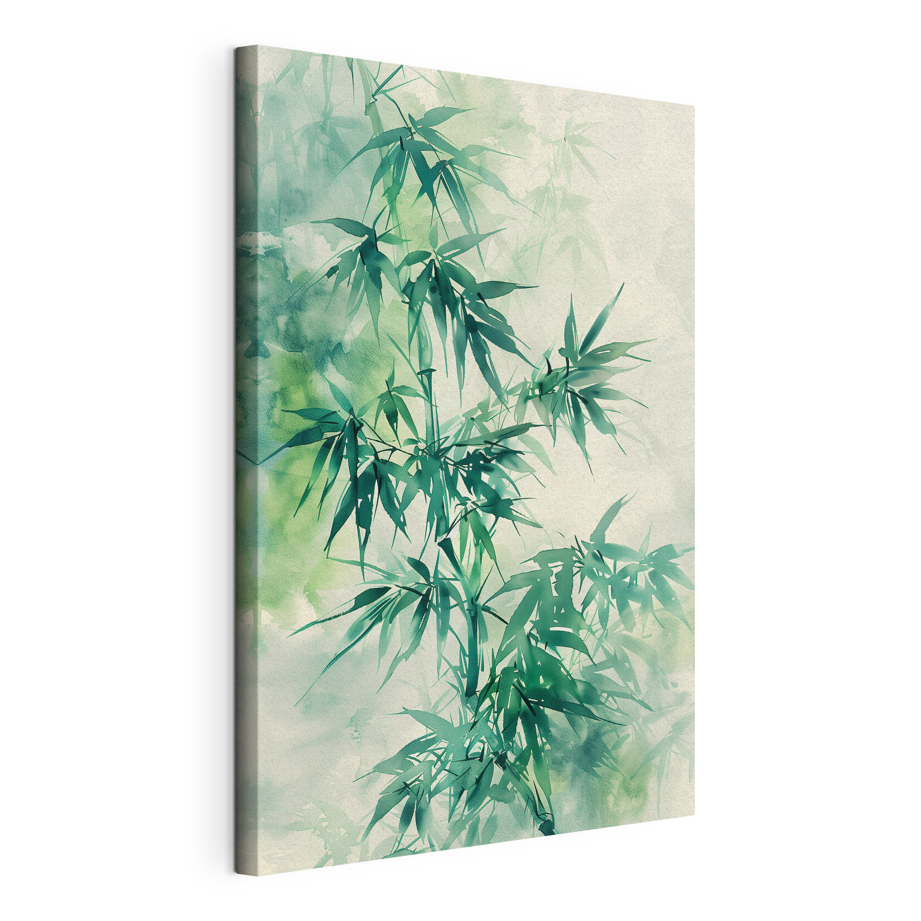 Serene bamboo leaves in gentle hues