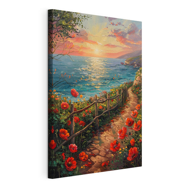 Quadri Dipinto raffigurante un sentiero in riva al mare con dei fiori (COD: s39811) Quadri Quadri Dipinto raffigurante un sentiero in riva al mare con dei fiori (COD: s39811)