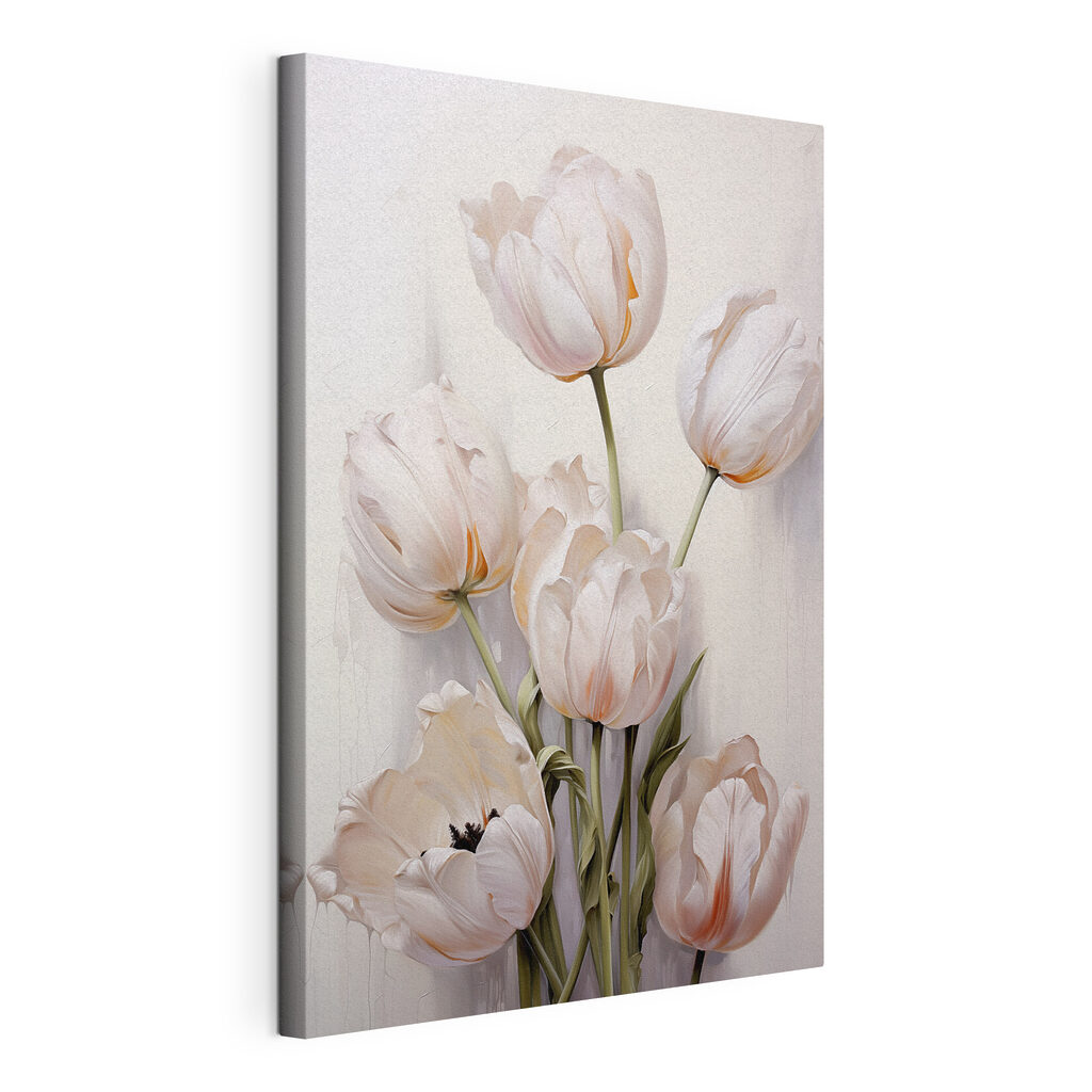 Painting of white tulips Painting of white tulips