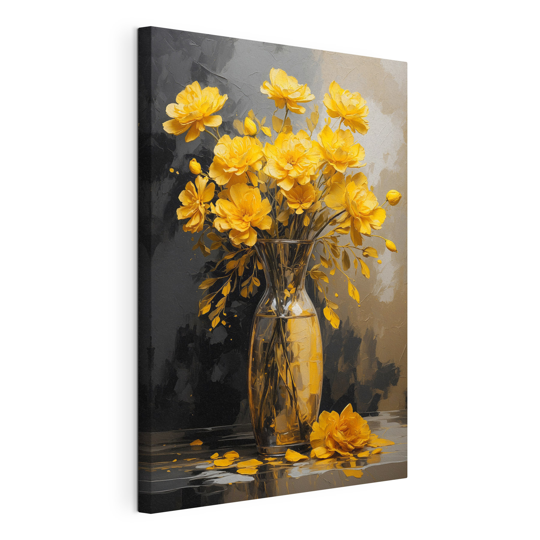 Vase with yellow flowers